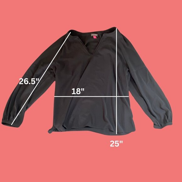 🖤 Vince Camuto Black V-Neck Blouse – Effortless Elegance, Size L - Picture 3 of 5